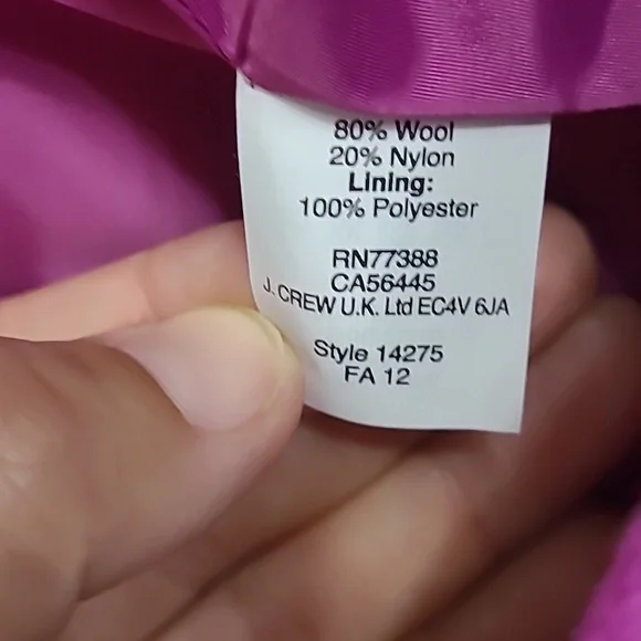 J. Crew Bright Pink Mini Skirt - Tailored A-Line Wool Size 6 - Picture 4 of 6